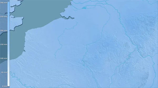 Neerslag Van Het Warmste Kwart Het Belgische Gebied Stereografische Projectie — Stockfoto