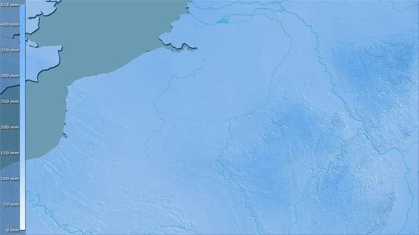 Neerslag Van Het Natste Kwart Het Belgische Gebied Stereografische Projectie — Stockfoto