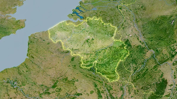 Bélgica Zona Satélite Mapa Proyección Estereográfica Composición Cruda Capas Trama — Foto de Stock