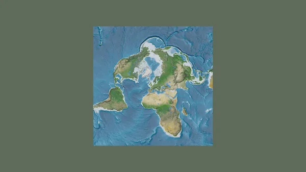 Square Frame Large Scale Map World Oblique Van Der Grinten — Stock Photo, Image