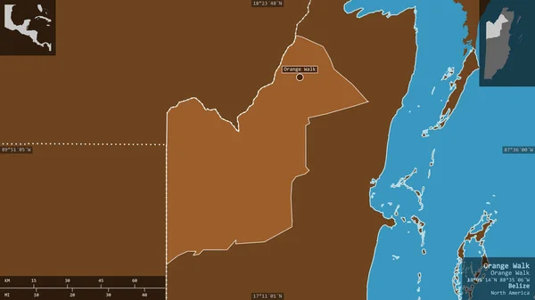 Orange Walk Distriktet Belize Mönstrade Fasta Ämnen Med Sjöar Och — Stockfoto