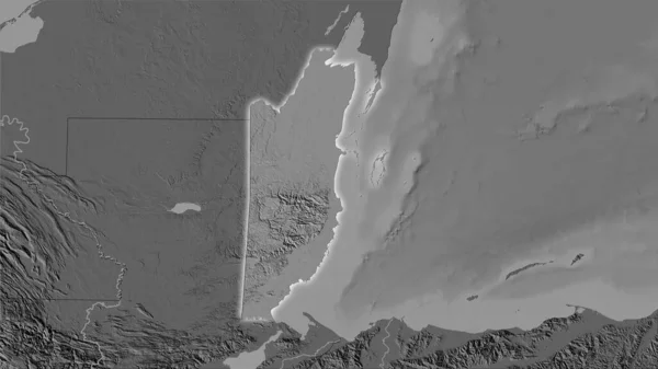 Belize Area Bilevel Elevation Map Stereographic Projection Raw Composition Raster — Stock Photo, Image