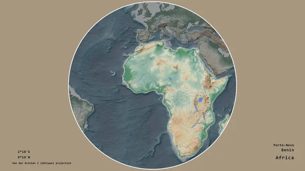 Région Bénin Est Centrée Dans Cercle Entourant Son Continent Sur — Photo