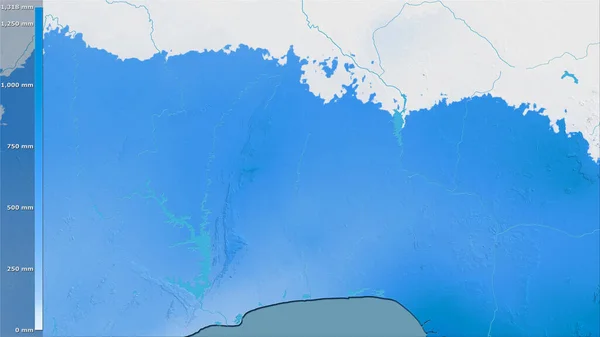 Précipitations Des Quartiers Les Froids Région Bénin Dans Projection Stéréographique — Photo