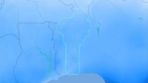 Área Benin Mapa Anual Precipitação Projeção Estereográfica Composição Bruta Camadas — Fotografia de Stock