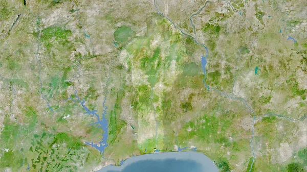 Beninská Oblast Satelitu Mapa Stereografické Projekci Hrubé Složení Rastrových Vrstev — Stock fotografie