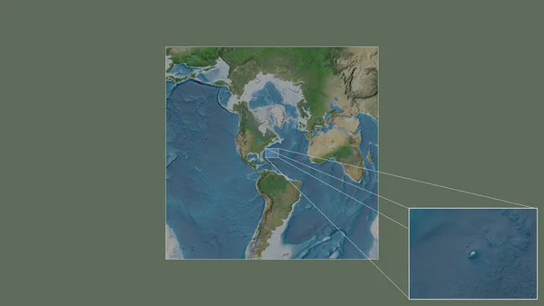 Área Expandida Ampliada Bermuda Extraída Mapa Larga Escala Mundo Com — Fotografia de Stock