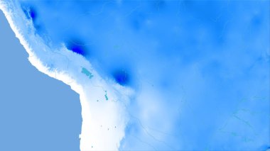 Stereografik projeksiyondaki yıllık yağış haritasında Bolivya bölgesi - raster katmanlarının ham bileşimi