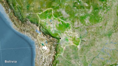 Uydudaki Bolivya alanı stereografik projeksiyondaki A haritası - ana bileşim