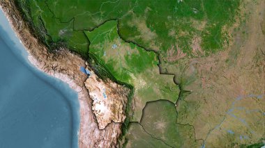 Stereografik projeksiyondaki C uydusundaki Bolivya alanı - koyu parlak dış hatlı raster tabakalarının ham bileşimi