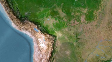 Stereografik projeksiyondaki C uydusundaki Bolivya alanı - raster katmanlarının ham bileşimi