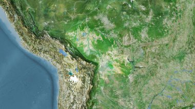 Stereografik projeksiyondaki D uydusundaki Bolivya alanı - raster katmanlarının ham bileşimi
