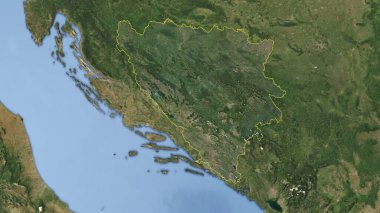 Bosna-Hersek - Yüksek çözünürlüklü uydu görüntüsü