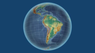 Brezilya. Mahalle - dış hatları olmayan uzak perspektif. topografik yardım haritası