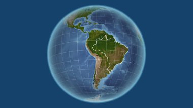 Brezilya. Mahalle - ülkenin dış hatlarıyla uzak perspektif. uydu resimleri