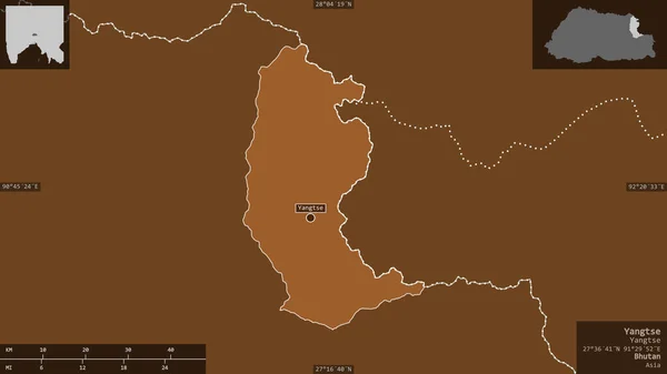 Yangtse Distriktet Bhutan Mönstrade Fasta Ämnen Med Sjöar Och Floder — Stockfoto