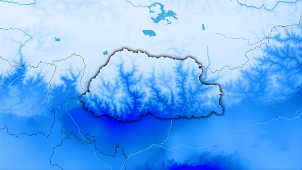 Área Butão Mapa Anual Precipitação Projeção Estereográfica Composição Bruta Camadas — Fotografia de Stock