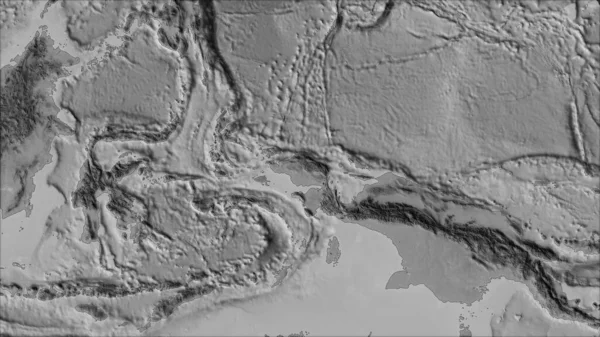 鳥の周辺バン グリンテンI予測 斜めの変換 のグレースケールマップ上の頭部地殻プレート 生の複合体 アウトラインなし — ストック写真