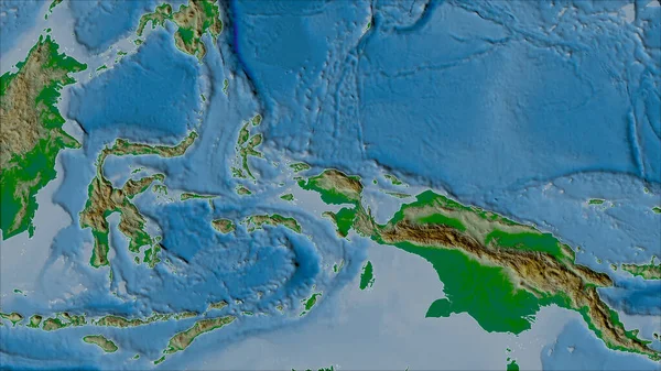 그라인 지도에 새들의 Head Tectonic Plate 가공하지 윤곽이 — 스톡 사진