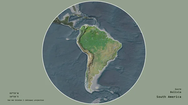 Oblast Bolívie Soustředila Kruhu Který Obklopoval Její Kontinent Odumřelém Pozadí — Stock fotografie