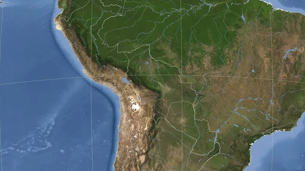 Bolívie Její Okolí Vzdálená Šikmá Perspektiva Žádný Obrys Satelitní Snímky — Stock fotografie