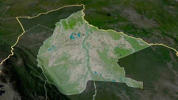 Эль Бени Департамент Боливии Увеличен Выделен Спутниковые Снимки Рендеринг — стоковое фото