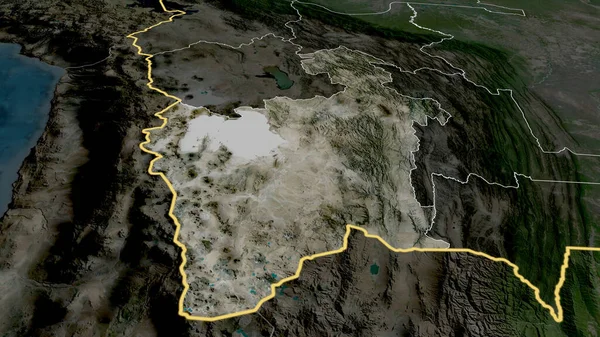 Potosi Département Bolivie Zoomé Mis Évidence Imagerie Satellite Rendu — Photo