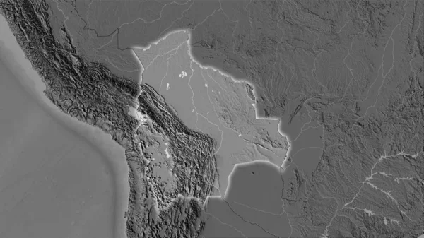 Bolívie Mapě Nadmořské Výšky Stereografické Projekci Hrubé Složení Rastrových Vrstev — Stock fotografie