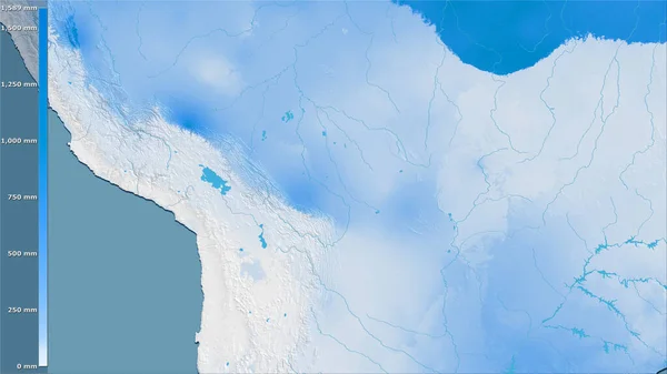 Precipitação Trimestre Mais Frio Dentro Área Bolívia Projeção Estereográfica Com — Fotografia de Stock