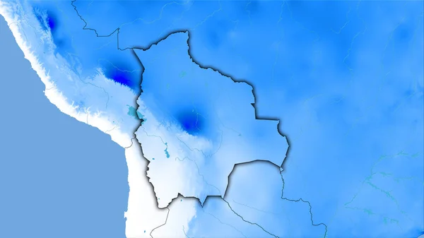 Área Bolívia Mapa Anual Precipitação Projeção Estereográfica Composição Bruta Camadas — Fotografia de Stock