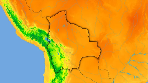 Área Bolívia Mapa Anual Temperatura Projeção Estereográfica Composição Bruta Camadas — Fotografia de Stock