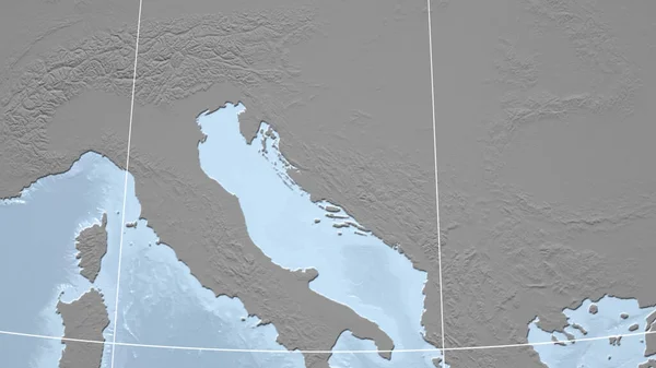 Bósnia Herzegovina Bairro Perspectiva Distante Sem Esboço Mapa Elevação Escala — Fotografia de Stock