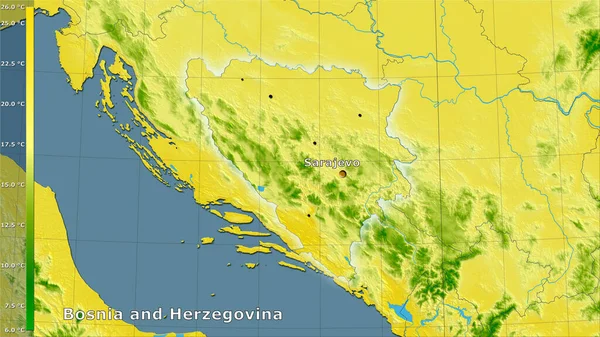 Temperatura Media Del Cuarto Más Cálido Dentro Del Área Bosnia — Foto de Stock