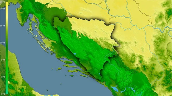 Temperatura Media Del Quartiere Più Caldo Della Bosnia Erzegovina Nella — Foto Stock