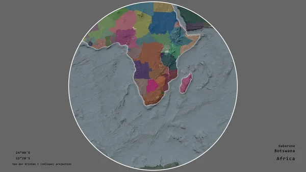 Obszar Botswany Skupił Się Kręgu Otaczającym Kontynent Pustynnym Tle Duże — Zdjęcie stockowe