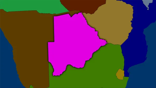 Botswanská Oblast Mapě Administrativních Divizí Stereografické Projekci Hrubé Složení Rastrových — Stock fotografie