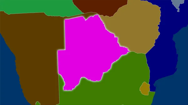 Botswanská Oblast Mapě Administrativních Divizí Stereografické Projekci Hrubé Složení Rastrových — Stock fotografie