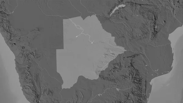 Stereografik Projeksiyondaki Bilek Yüksekliği Haritasında Botswana Bölgesi Raster Katmanlarının Ham — Stok fotoğraf