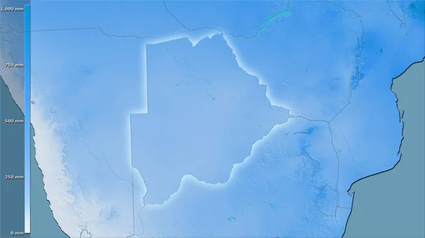 Précipitation Des Quartiers Les Humides Région Botswana Dans Projection Stéréographique — Photo