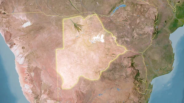 Área Botsuana Mapa Satélite Projeção Estereográfica Composição Bruta Camadas Raster — Fotografia de Stock