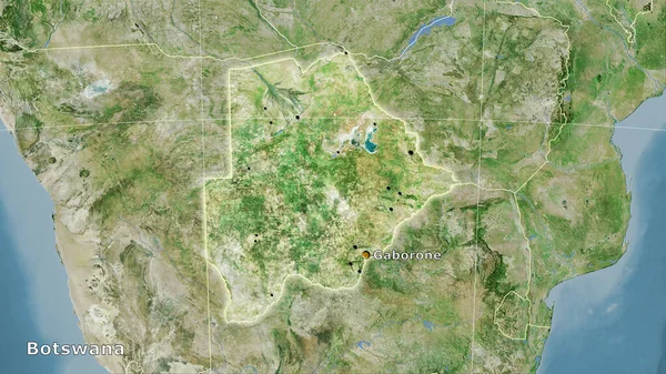 Área Botsuana Mapa Satélite Projeção Estereográfica Composição Principal — Fotografia de Stock