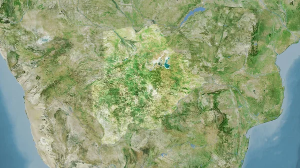 Botswana Gebied Satellietkaart Stereografische Projectie Ruwe Samenstelling Van Rasterlagen — Stockfoto