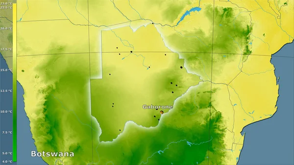 Gemiddelde Temperatuur Van Het Koudste Kwartaal Het Botswana Gebied Stereografische — Stockfoto