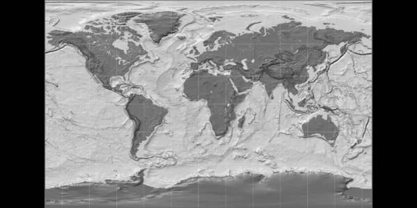 World Map Braun Stereographic Projection Centered East Longitude Mapa Topográfico — Foto de Stock