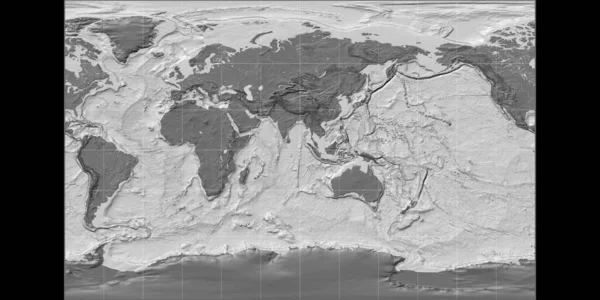 Mappa Del Mondo Nella Proiezione Stereografica Braun Centrata Longitudine Est — Foto Stock