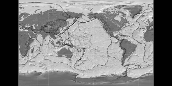 Παγκόσμιος Χάρτης Στη Στερεογραφική Προβολή Μπράουν Κέντρο 170 Δυτικό Γεωγραφικό — Φωτογραφία Αρχείου