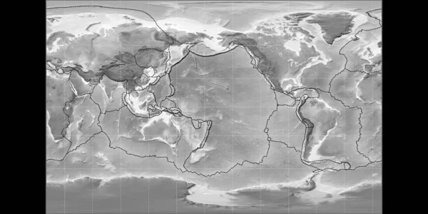 World Map Braun Stereographic Projection Centered 170 West Longitude Mapa —  Fotos de Stock