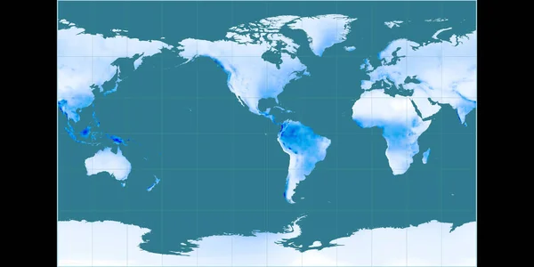 Карта Світу Проекції Braun Stereographic Зосереджена Довготі Заходу Середня Щорічна — стокове фото