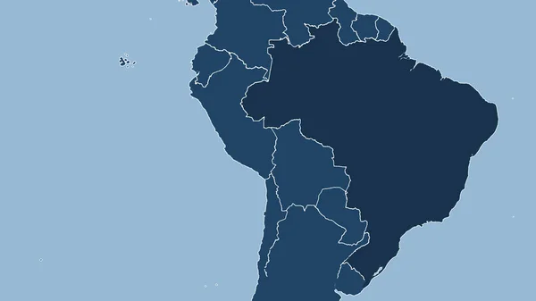 Бразилія Зовнішній Вигляд Країни Обрисів Тільки Суша Океанська Маска — стокове фото