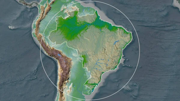 Utvidgat Område Brasilien Omgivet Cirkel Bakgrunden Sitt Grannskap Färg Fysisk — Stockfoto